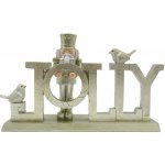 Clayre & Eef Zlatá vánoční dekorace s Louskáčkem a ptáčky Jolly - 18*4*11 cm – Hledejceny.cz