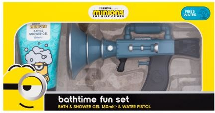Minions Bathtime Fun Set dárková sada sprchový gel 150 ml + vodní pistole pro děti