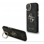 Guess PU 4G Metal Logo Stand Camera Frame Zadní Kryt pro iPhone 13 Black – Zboží Mobilmania