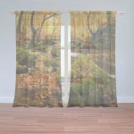 Sablio Záclony Most v lese: 2ks 150x250cm – Zboží Mobilmania