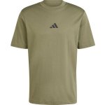 adidas Essentials SMALL LOGO Pánské triko khaki – Sleviste.cz
