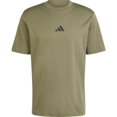 adidas Essentials SMALL LOGO Pánské triko khaki – Sleviste.cz