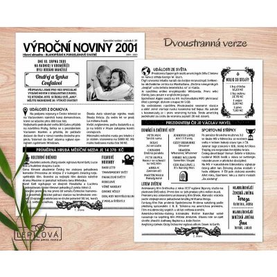 Noviny k výročí svatby 2001 - dvoustranné nebo jednostranné