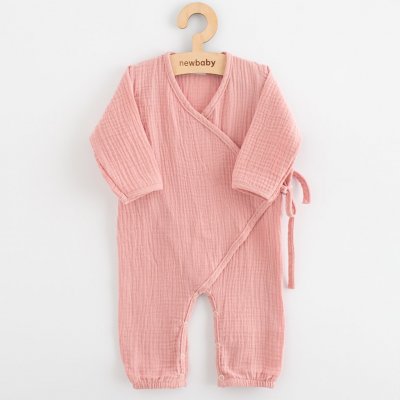 Kojenecký mušelínový overal New Baby pink – Zboží Dáma