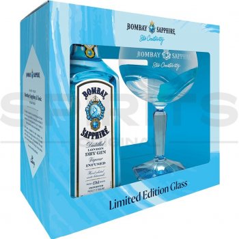 Bombay Sapphire Gin 40% 0,7 l (dárkové balení 1 sklenice)