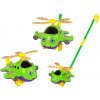 Auta, bagry, technika Lean Toys Happy Plane Push Stick Bell Green