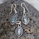 Drakkaria MAIA přívěšek a náušnice stříbro topaz P39566 – Zboží Dáma