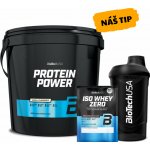 AKCE BioTech Protein Power 4000 g + ZDARMA Šejkr 600 ml + Iso Whey Zero 25 g – Hledejceny.cz