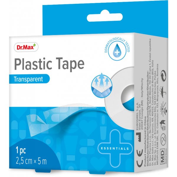 Náplast Dr.Max Plastic Tape 2,5 cm x 5 m 1 ks