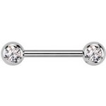 Šperky4U piercing do bradavky TITAN čiré zirkony TIT1435-C – Zboží Dáma