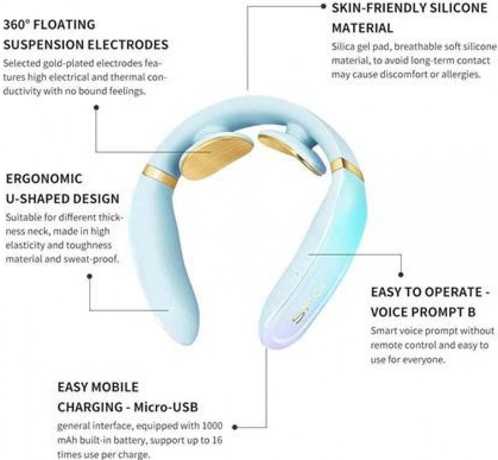 SKG Masážní přístroj na krk K6E modrý 1205070125 | Srovnanicen.cz
