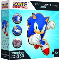 TREFL Wood Craft Junior Chytrý Ježek Sonic 50 dílků