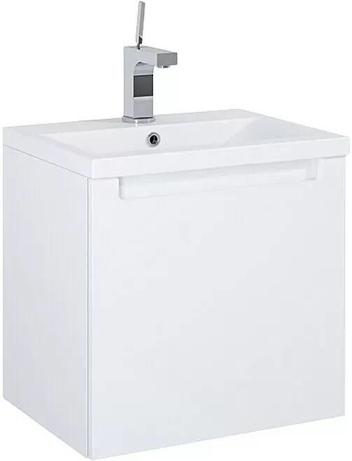 German Sada koupelnového nábytku Sierra / 51,5 cm / skříňka / umyvadlo / dřevotříska / keramika / vysoký lesk / bílá