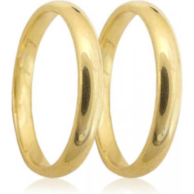 Zlatnictví Zlatíčko Snubní prsteny ze žlutého zlata hladké úzké 04.B192
