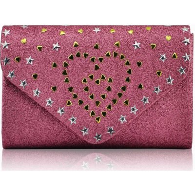 LS Fashion kabelka psaníčko s glitry LSE00239 růžové – Zboží Mobilmania