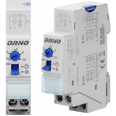 ČASOVÝ SPÍNAČ, AUTOMAT SCHODIŠŤOVÝ NA DIN LIŠTU ORNO OR-CR-230 – Zboží Mobilmania
