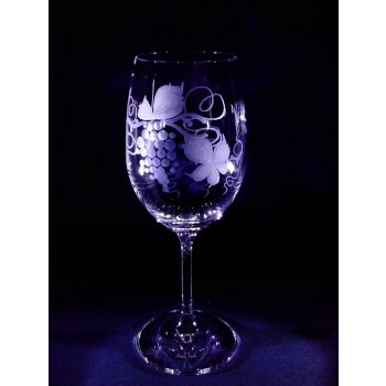 Lužické sklo sklenice skleničky broušené/ryté na víno bílé/červené Víno WW-163 350 ml 6ks