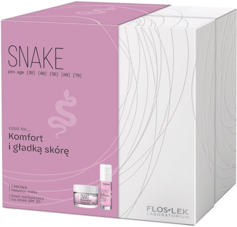 FlosLek Laboratorium Snake remodelační denní krém SPF 20 50 ml + Snake omlazující pleťové sérum 30 ml dárková sada