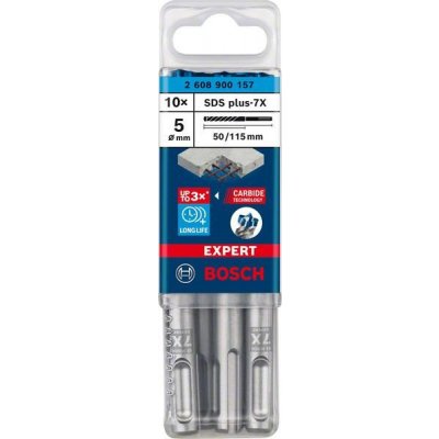 Bosch Vrtáky do kladiv EXPERT SDS plus-7X, 5 × 50 × 115 mm, 10 ks 2608900157 – Zboží Mobilmania