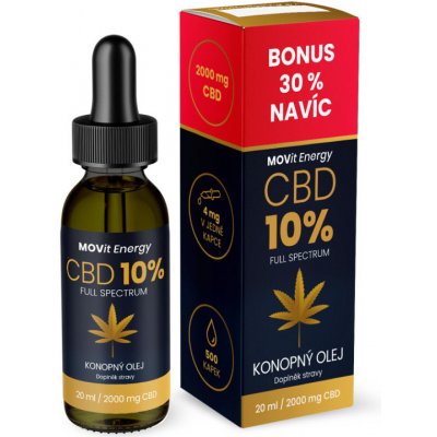 MOVIT ENERGY CBD 10% full spectrum konopný olej 20 ml – Zboží Mobilmania