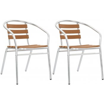 44793 vidaXL Stohovatelné zahradní židle 2 ks hliník a WPC stříbrné od 2  968 Kč - Heureka.cz