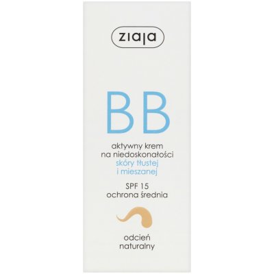 Ziaja BB Cream Oily and Mixed Skin bb krém pro mastnou a smíšenou pleť SPF15 Natural 50 ml – Sleviste.cz