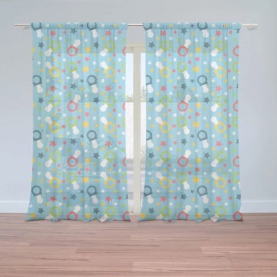 Sablio Záclony Dudlíky a hvězdy: 2ks 150x250cm – Hledejceny.cz