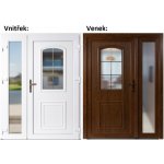 Soft Dvoukřídlé vchodové 3D 302+Sklo Nisip Zlatý dub/bílá pravé 150 x 200 cm – Hledejceny.cz