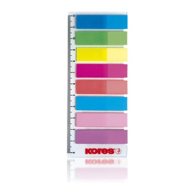 ZÁLOŽKY INDEXOVÉ NA PRAVÍTKU 45 x 12mm , 8 barev KORES – Hledejceny.cz