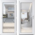 OknaDvereNaMiru.cz Vchodové plastové dveře 3-3 sklo čiré bílá / bílá pravé otevírání dovnitř 88 x 198 cm – Sleviste.cz