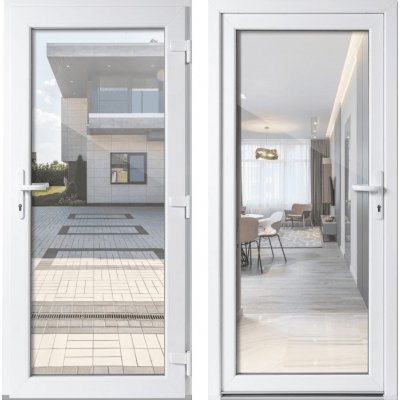 OknaDvereNaMiru.cz Vchodové plastové dveře 3-3 sklo čiré bílá / bílá pravé otevírání dovnitř 88 x 198 cm – Sleviste.cz