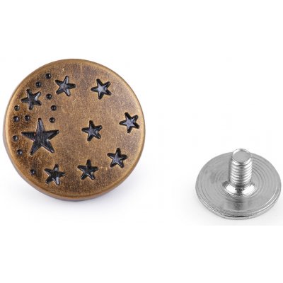 Kovový knoflík / riflový šroubovací velikost 26", střední, 2 staromosaz – Zboží Mobilmania