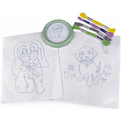 Stoklasa Dětská vyšívací sada s předtištěným motivem 380095 9 psi rámeček předtisk a příze – Zbozi.Blesk.cz