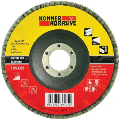 Konner Kotouč brusný lamelový korundový 125mm P80 – Zboží Mobilmania
