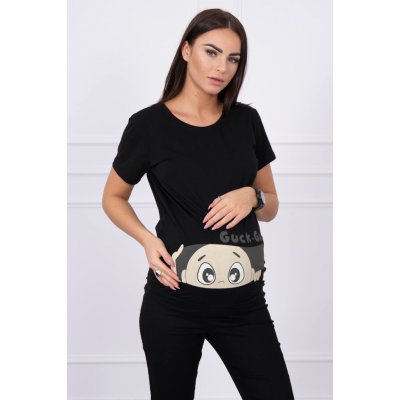 Dámské těhotenské tričko černé 2992 – Zboží Dáma