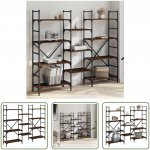 Knihovna hnědý dubový vzhled 160x28,5x136,5 cm materiál na bázi dřeva – Sleviste.cz