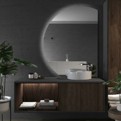 Daramio Kulaté zrcadlo s LED osvětlením E3 85x110 cm – Hledejceny.cz