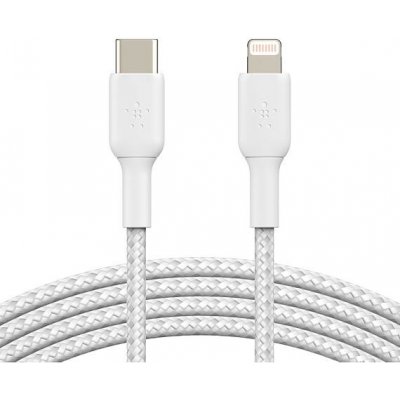 Belkin CAA004bt1MWH oplétaný USB-C - Lightning, 1m – Hledejceny.cz