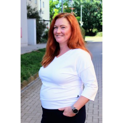 Oriclo 3/4 tričko Elegán bílá – Zboží Dáma