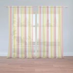 Sablio Záclony Žlutorůžové pruhy: 2ks 150x250cm – Hledejceny.cz