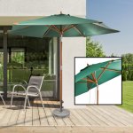 Haushalt international Dřevěný slunečník s UV 50+, 300 cm, zelený – Hledejceny.cz