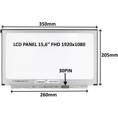 LCD PANEL 15,6" FHD 1920x1080 30PIN MATNÝ IPS / BEZ ÚCHYTŮ 77030215