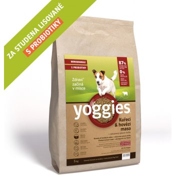 Yoggies minigranule lisované za studena s probiotiky Kuřecí & hovězí maso 2 Kg