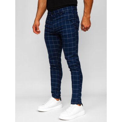 Bolf pánské textilní karované chino kalhoty 0040 Tmavě modré – Zbozi.Blesk.cz