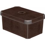 CURVER LEATHER S box úložný dekorativní 29,5 x 19,5 x 13,5 cm hnědý 04710-D12 – Zboží Mobilmania