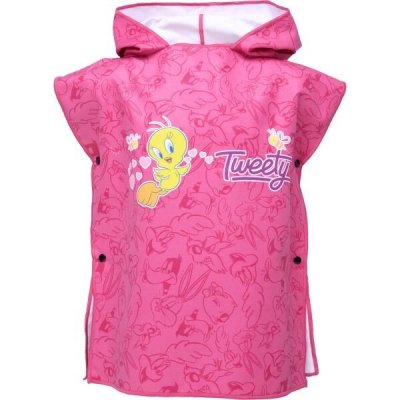 Warner Bros TWEETY PONCHO S Dětské pončo z rychleschnoucího materiálu růžová – Zboží Dáma