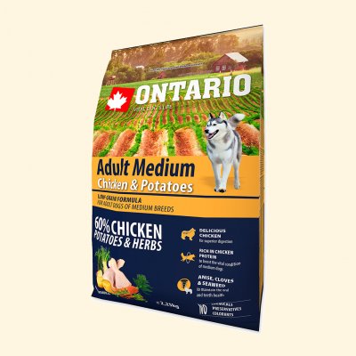 Ontario Adult Medium Chicken & Potatoes 2,25 kg – Zboží Mobilmania