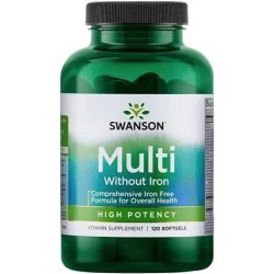 Swanson Multi without Iron Multivitamín bez železa 120 kapslí