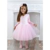 Princess krajkové šaty s maxi tylovou sukní růžové