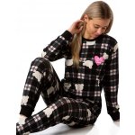 Kárované bavlněné s medvídky a srdíčkem 1B2353 černá M – Zbozi.Blesk.cz